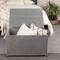 Gray Woven Paper Rope Storage Chest with Hinged Lid & Integrated Handles